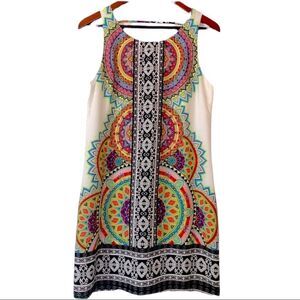 Pink Owl Boho Sleeveless lined Dress Sz Medium